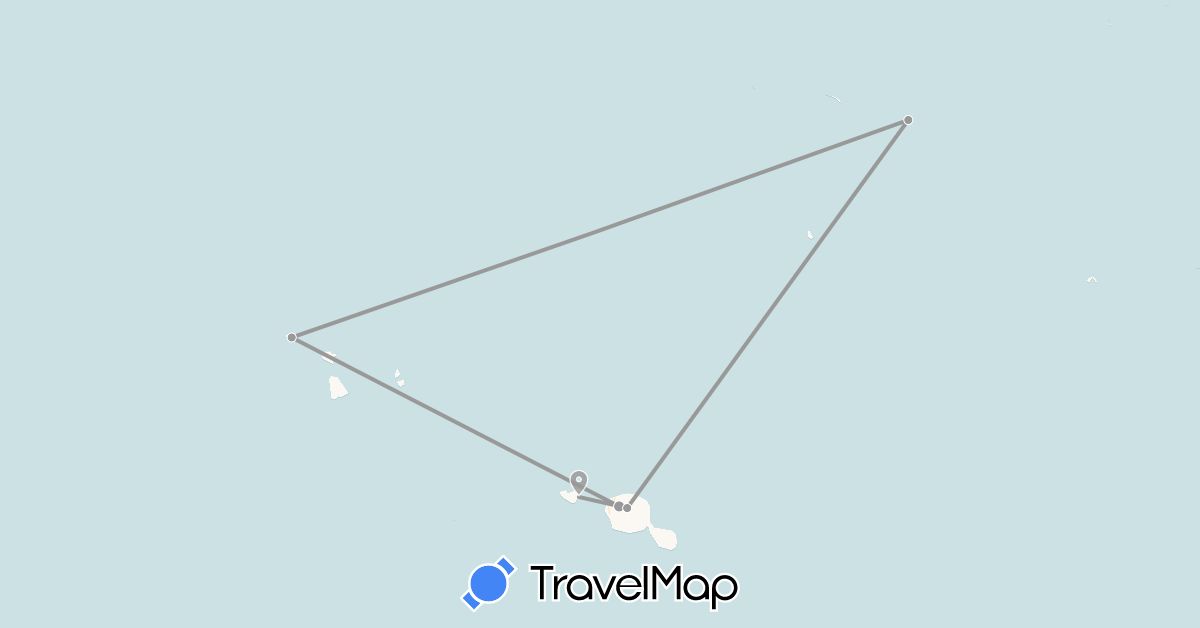 TravelMap itinerary: plane in French Polynesia (Oceania)